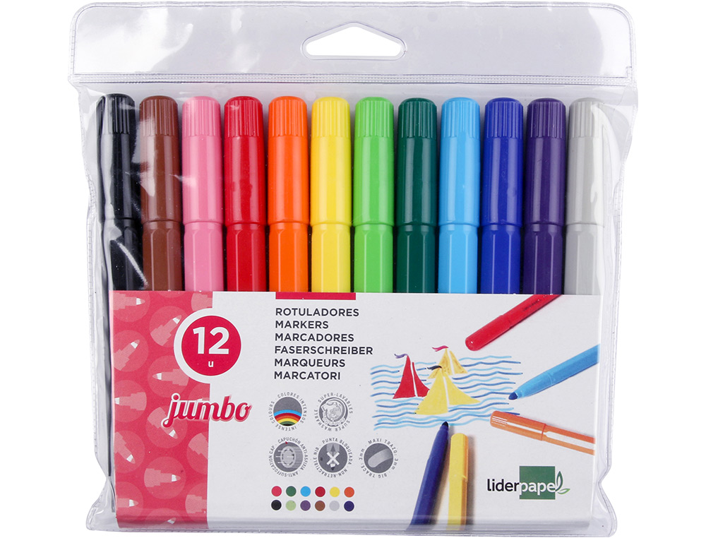 12 rotuladores Liderpapel Jumbo